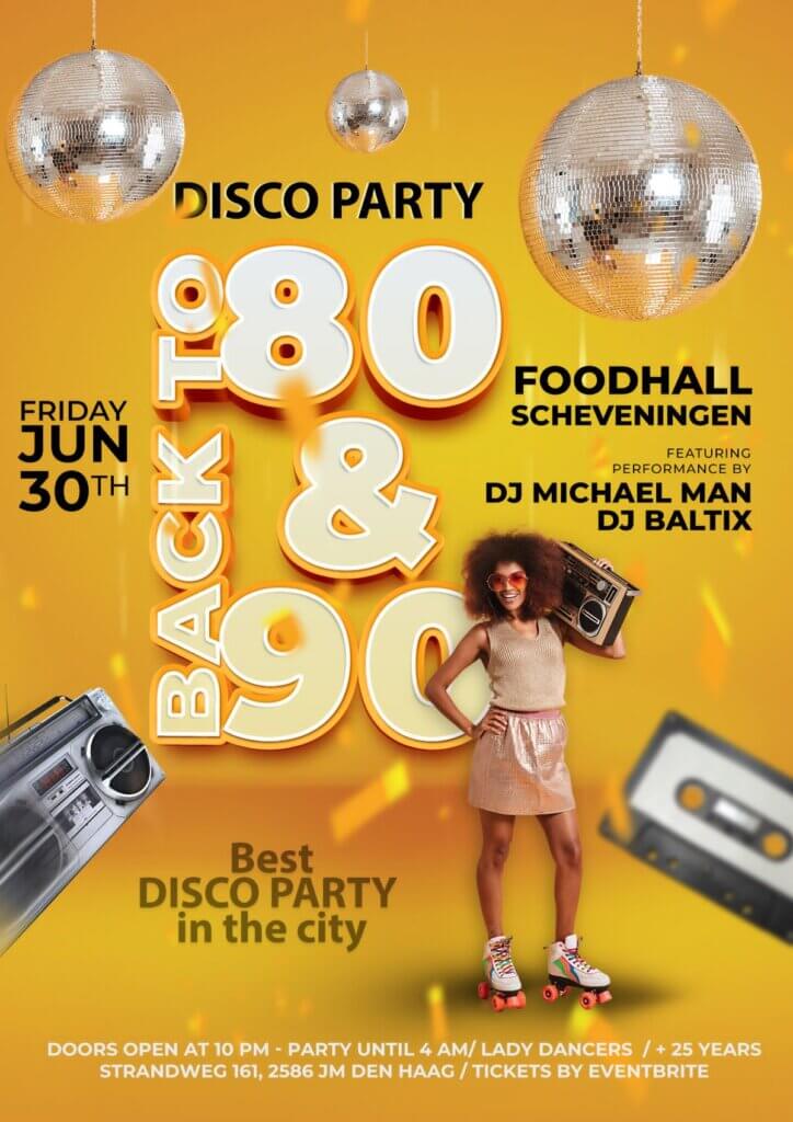 back to the 80s disco party foodhall scheveningen